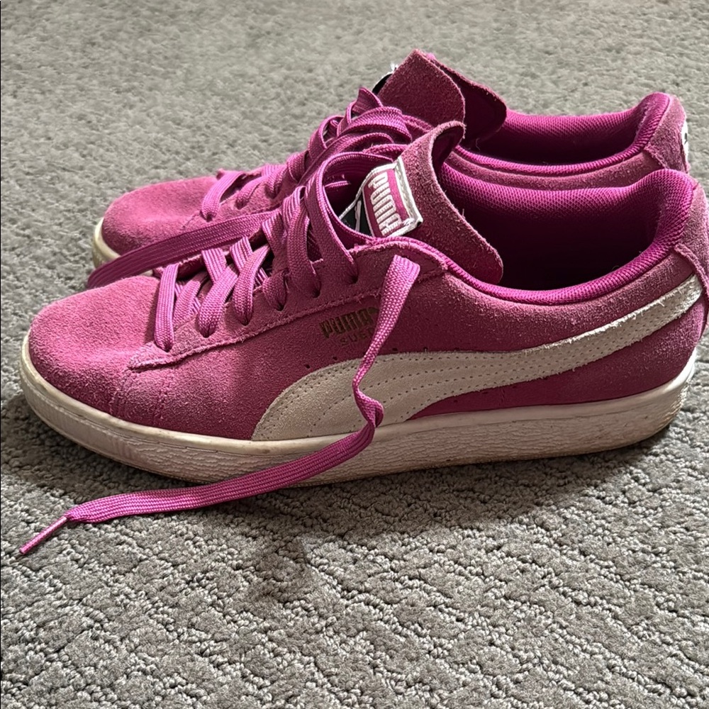 PUMA Women's Pink Suede Classic Sneakers - Picture 3 of 6